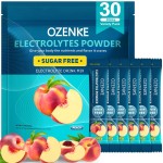 OZENKE Electrolytes Powder Packets, 30 Sticks Hydration Packets Sugar Free, Electrolyte Drink Mix Portable Electrolyte Packet for Rapid Hydration, 0 Sugar & 0 Calorie, Peach Flavor