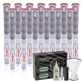 KINGRASP Premium Rubber Golf Grips 13 Pack, Anti-SlipSuper Stability,Cord Rubber, Golf Club Grips,Standard/Mid Size/Oversize, 13 Grips with All Kits