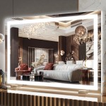 FENNIO Makeup Mirror with Lights 32x22 LED Makeup Mirror Large Vanity Mirror with LightsTouch Sensor with Dimmable 3 Modes, Square White