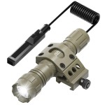 Feyachi Tactical Flashlight, Ultra Bright 1200 Lumens Rifle Light, with Picatinny Offset Mount & Pressure Dual Switch, 200m Beam Range, 4H Runtime, Waterproof & Shockproof Picatinny Flashlight