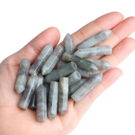 QINJIEJIE Moonstone 20 PCS Healing Crystals Stones Sets Wands Bulk Natural Pocket Crystal Towers Assorted Pointed Reiki Gemstones Polished Energy Meditation Chakra Gifts for Women Men