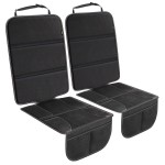 PIDO Car Seat Protector for Child Car Seat, 2 Pack Carseat Cover for Child Carseat with Thick Padding and Storage Pockets, Waterproof Protection for Vehicle Leather Upholstery