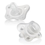 Chicco PhysioForma Mini Orthodontic Pacifier, 0-2m | 100% Silicone | Supports Breathing & Oral Development | One-Piece Design | Extra Small & Light | Includes Sterilizing Case | BPA Free | Clear, 2pk