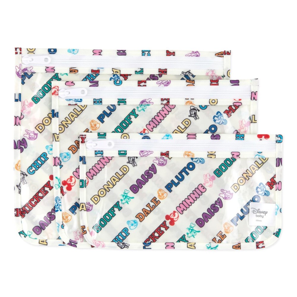 Bumkins Travel Bag, Toiletry, TSA Approved Packing Pouch, Zip Bag, Quart Size Airline Compliant, Clear-Sided, Set of 3 Sizes