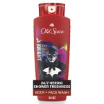 Old Spice Body Wash for Men, Batman: Dark Night, 3X Defense, 24/7 Shower Fresh with Lasting Scent, Cleansing 2-in-1 Body & Face Wash, Smell Like a Hero, Black Cherry and Nightfall Scent, 24 oz