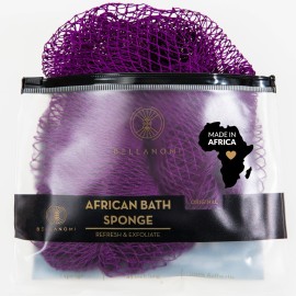 Bellanomi African Exfoliating Net Sponge, Authentic, Ethically sourced from Nigeria, 45 inches Long, Back Scrubber for Daily use (Indigo)