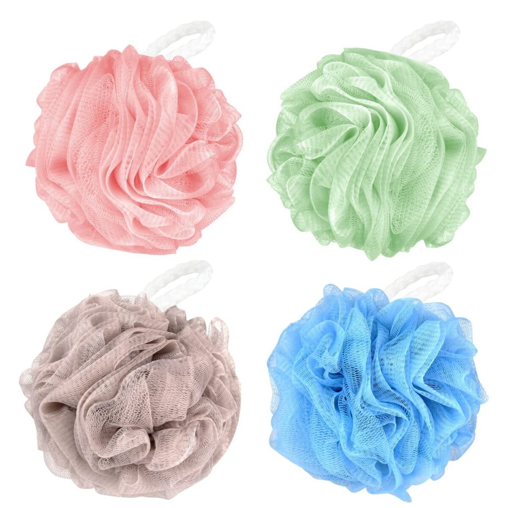 Chuya Large Bath Sponges Loofahs 70g,4 Pack Shower Sponge Exfoliating Cleaning Bath Loofa Body Scrubber Balls for Women Men Washing