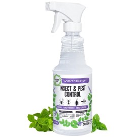 VermExon Peppermint Oil Insect & Pest Control Spray - 16oz Natural Plant-Based Bug Killer for Spiders, Ants, Flies, and Other Insects, Safe for Home & Kitchen Use