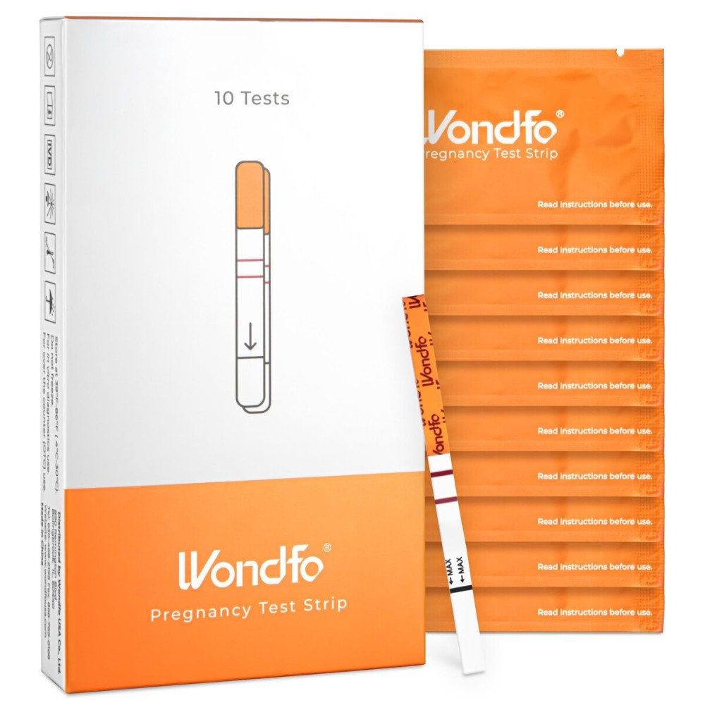 Wondfo 5mm Pregnancy Test Strips - HCG Detection 25 MIU/ml, Home Test of Reliable Result - 10 Count