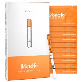 Wondfo 5mm Pregnancy Test Strips - HCG Detection 25 MIU/ml, Home Test of Reliable Result - 10 Count