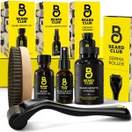 The Beard Club Signature Beard Growth Kit - Derma Roller, Beard Growth Oil, Beard Growth Vitamins, Vitamin Spray & Beard Brush - Gift Set