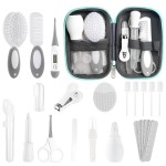 Baby Healthcare and Grooming Kit for Newborn Kids, 24PCS Upgraded Safety Baby Care Kit, Newborn Nursery Health Care Set, Baby Care Product (Grey White)