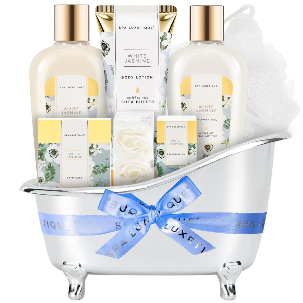 Spa Gifts for Women 8 Pcs Spa Luxetique Gift Baskets with Hand Cream Spa Gifts for Women Jasmine Gift Sets