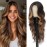 HMHIFI Long Brown Mixed Blonde Wigs for Women Highlights 26inch Wavy Curly Wig Natural Looking Middle Part Synthetic Heat Resistant Hair Replacement Wigs for Daily