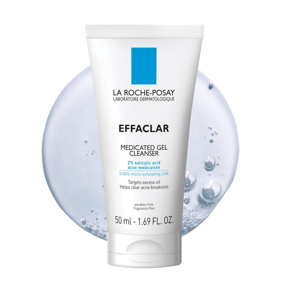 La Roche-Posay Effaclar Medicated Gel Cleanser, 2% Salicylic Acid Cleanser + LHA + Glycerin, Foaming Acne Face Wash, Helps Clear & Prevent Acne Breakouts, Oil Free, Targets Excess Oil