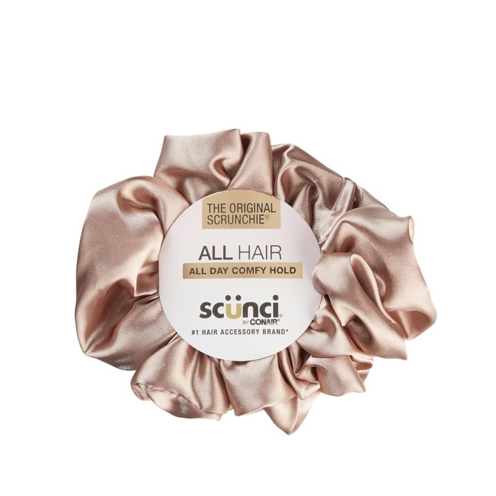Scunci by Conair The Original Scrunchie hair accessories - hair accessories for women - hair ties - trendy hair accessories - Jumbo Size in Washable - Champagne