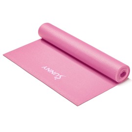 Sunny Health & Fitness Anti-Slip Thin Yoga Mat Durable Non-Slip Compact Lightweight Cushioned for Health & Fitness, Yoga, Pilates, Stretching Exercise, Meditation, Floor Workouts