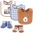 Hudson Baby Infant Boy Cotton Bib and Sock Set, Little Brown Bear, One Size