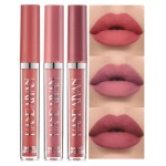 BestLand 3Pcs Matte Liquid Lipstick Set for Women - 24H Transfer-Proof, Moisturizing & Non-Sticky Lip Gloss I Soft Peach, Dusty Plum, Muted Rose I Vegan + Cruelty-Free for Daily & Party