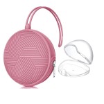 Smlpuame Pacifier Holder Case,BPA Free Portable Pacifier Storage Container,Silicone Baby Pacifier Cover Pouch for Diaper Bag Stroller,Travel Outdoor Activities,Easy to Clean(Purple)