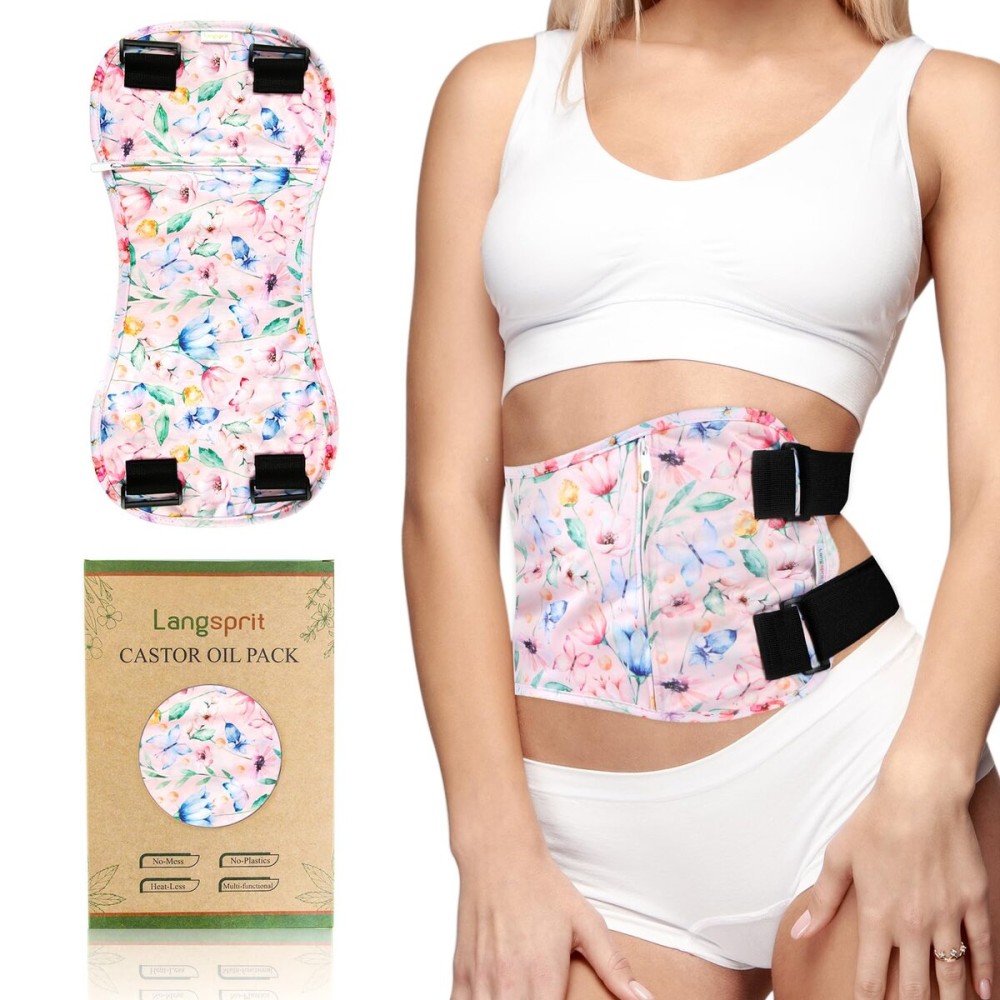 Langsprit Castor Oil Pack Wrap,Organic Cotton Castor Oil Packs for Liver DetoxButterfly L