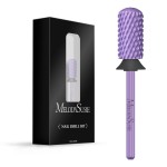 MelodySusie Safety Nail Drill Bits, 3/32\'\' Smooth Round Top Large Barrel Carbide Bits, Suitable for Manicure Pedicure Cuticle Gel Polishing, Beginners Bits, Purple, Series Bit-S, XC