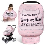 Metplus No Touch Sign Car Seat Cover for Babies, Mom Nursing Covers Breastfeeding Scarf, Multi Use Infant Carseat Canopy for Newborn Carrier/Stroller/Shopping Cart, Baby Shower Gifts for Boy Girl