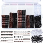 Teenitor 300pcs Bobby Pins Hair Pins, 100 Hair Pins 100 Bobby Pins Brown Hair Black for Women 100 Hair Bands 2inch 2.36inch 2.75inch Brown Black