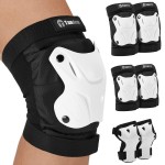 Tanden Skating Protective Gear Kids Toddler Knee Pads and Elbow Pads Set, Bike Protection for Kids Wrist Guards for Roller Skating Skateboarding Cycling White