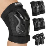Tanden Skating Protective Gear Adult Youth Knee Pads and Elbow Pads Set, Skateboard Wrist Guards for Roller Skating Skateboarding Cycling Black