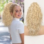 ORSUNCER Ponytail Extension Claw 18 Curly Pony Tail Clip in Claw Hair Extensions Fluffy Natural Looking Synthetic Hairpiece for Women