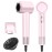 Hair Dryer, 160000 RPM High-Speed Brushless Motor with 500 Million Negative Ions, Professional Ionic Blow Dryer with Magnetic Diffuser & Nozzle,Lightweight for Home Travel Salon(Pink)