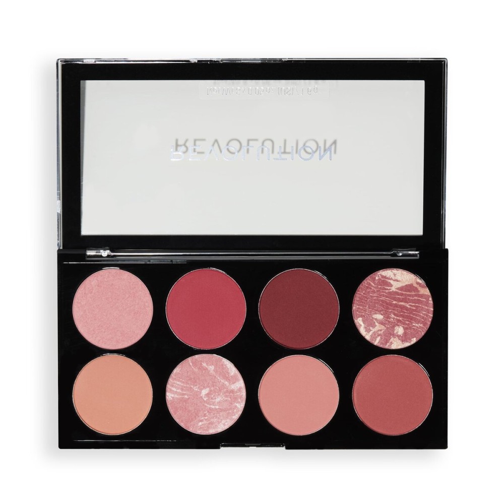 Revolution Beauty London, Ultra Blush Palette, 8 Pigmented Shimmer & Matte Makeup Shades, Blendable Powder Blush Formula, Vegan & Cruelty-Free, Sunset Burst