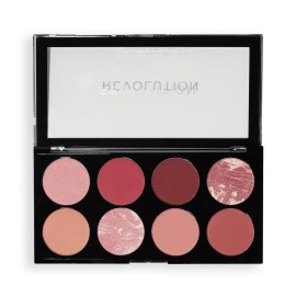 Revolution Beauty London, Ultra Blush Palette, 8 Pigmented Shimmer & Matte Makeup Shades, Blendable Powder Blush Formula, Vegan & Cruelty-Free, Sunset Burst