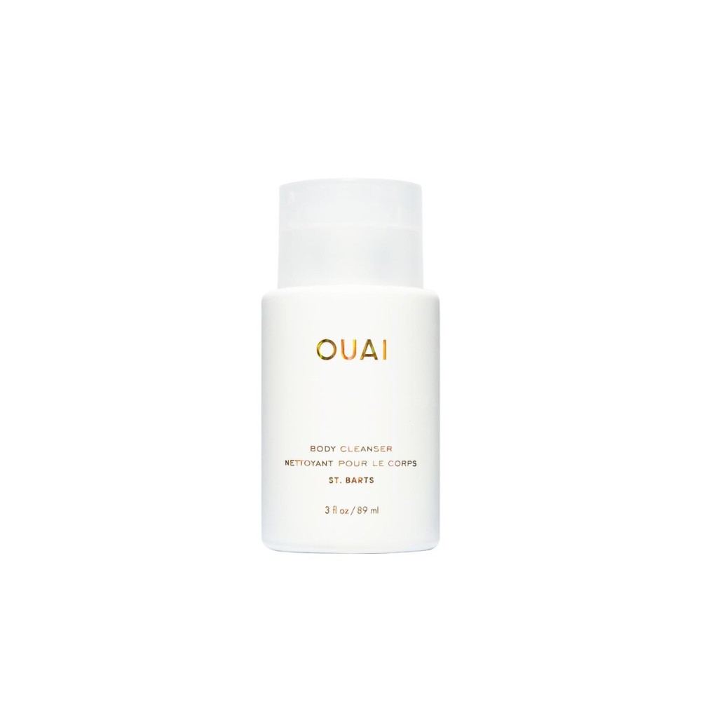 OUAI Body Cleanser, St. Barts Travel Size - Foaming Body Wash with Jojoba Oil & Rosehip Oil to Hydrate, Balance & Soften Skin - Paraben, Phthalate & Sulfate Free Skin Care Products (3 fl oz)