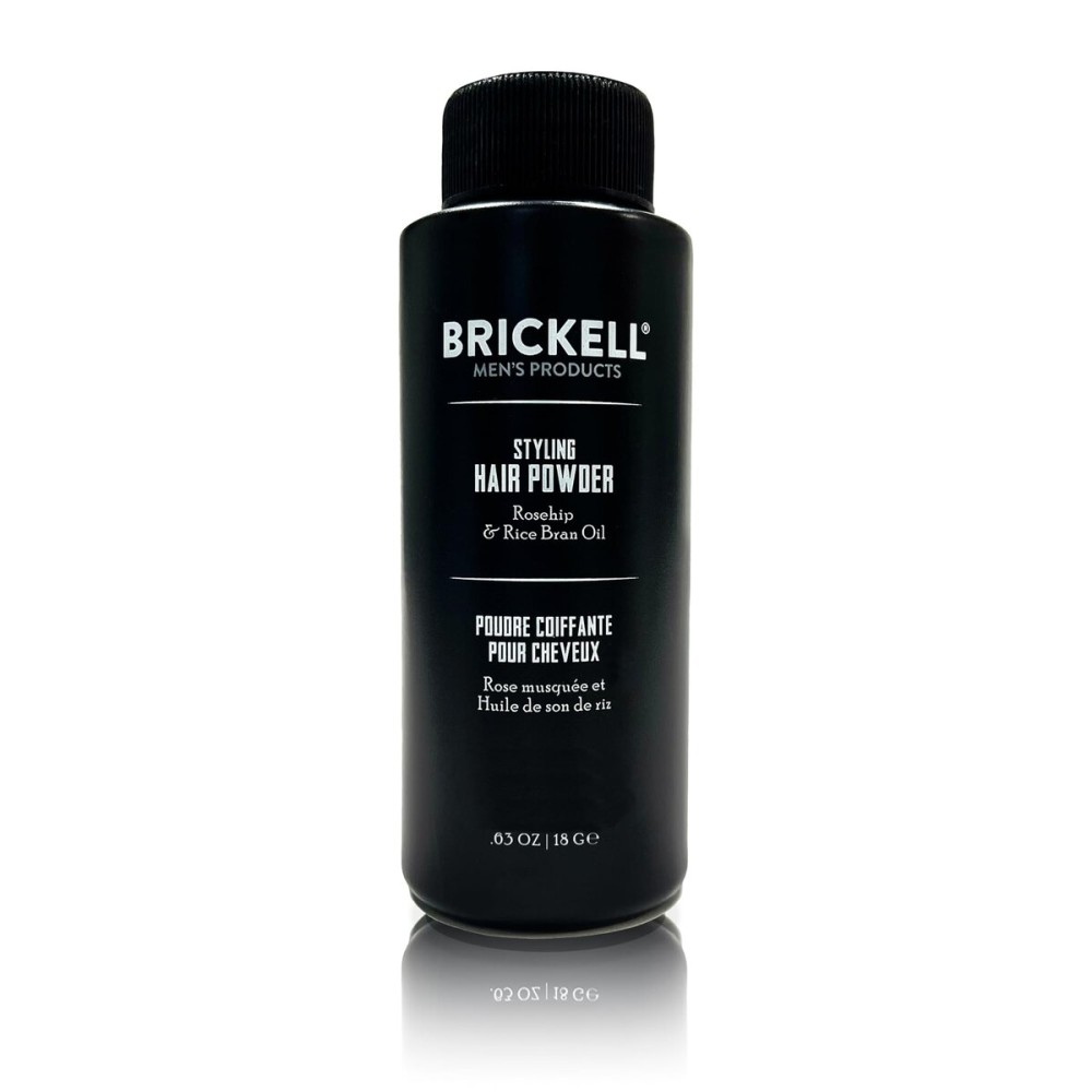Brickell Men\'s Styling Hair Powder For Men, Creates Volume, Natural & Organic, Non-Greasy Texturizing Powder, 18g, Fragrance-Free