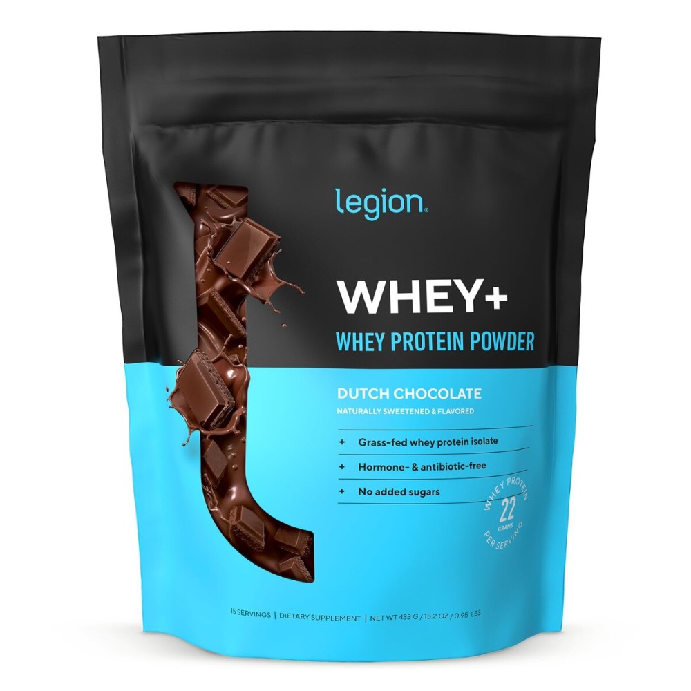 LEGION Whey+ Protein Whey Isolate from Grass Fed Cows - Whey Protein Isolate Powder Low Calorie, Non-GMO, Sugar Free, Lactose and Gluten Free, All Natural Protein Powder for Men & Women (15 Servings)
