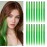 KGBFASS 20 inch Green Clip in on Hair Extensions Colored Hair Accessories Party Highlights Long Straight Synthetic Hairpieces for Women 16 PCS(Green)