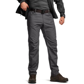 CQR Men\'s Flex Stretch Tactical Pants, Water Resistant Ripstop Cargo Pants, Lightweight EDC Outdoor Work Hiking Pants, Sneak Charcoal, 44W x 32L