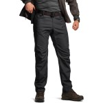 CQR Men\'s Flex Stretch Tactical Pants, Water Resistant Ripstop Cargo Pants, Lightweight EDC Outdoor Work Hiking Pants, Sneak Black, 40W x 34L