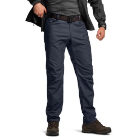CQR Men\'s Flex Stretch Tactical Pants, Water Resistant Ripstop Cargo Pants, Lightweight EDC Outdoor Work Hiking Pants, Sneak Operator Navy, 34W x 32L