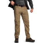 CQR Men\'s Flex Stretch Tactical Pants, Water Resistant Ripstop Cargo Pants, Lightweight EDC Outdoor Work Hiking Pants, Sneak Cougar, 28W x 30L