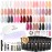 ROSALIND 28 Colors Poly Nail Gel Kit with Mini U V/LED Lamp White Nude Poly Nails Gel Kit Starter Kits With Slip Solution Pink Extensions Set for Nail Manicure Beginner