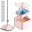 Upgraded Spin Mop and Bucket System Set, Self Separate Clean and Dirty Water, Foldable Square Standing Mop Head with Microfiber Mop Pads, Detachable Bucket (Pink, Mop Set with 6PC Pads)