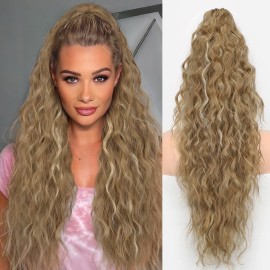 ORSUNCER Ponytail Extension 26 Curly Pony Tail Clip in Claw Ponytail Fluffy Natural Looking Synthetic Hairpiece for Women