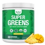Nested Naturals Super Greens Daily Superfood Powder - Certified USDA Organic Green Powder w/Whole Foods, Spirulina, Wheat & Barley Grass - Probiotics, Fiber & Enzymes - Pineapple Mango, 30 Servings