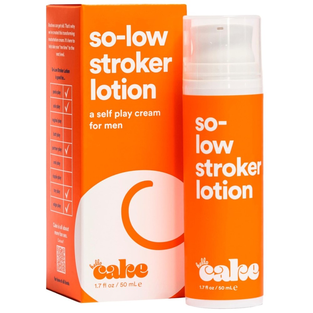 Hello Cake So-Low Stroker Lotion - Below the Belt Solo Cream for Men, Natural Moisturizing Ingredients Coconut Oil, Avocado Oil, Aloe Vera, 1.7 fl oz