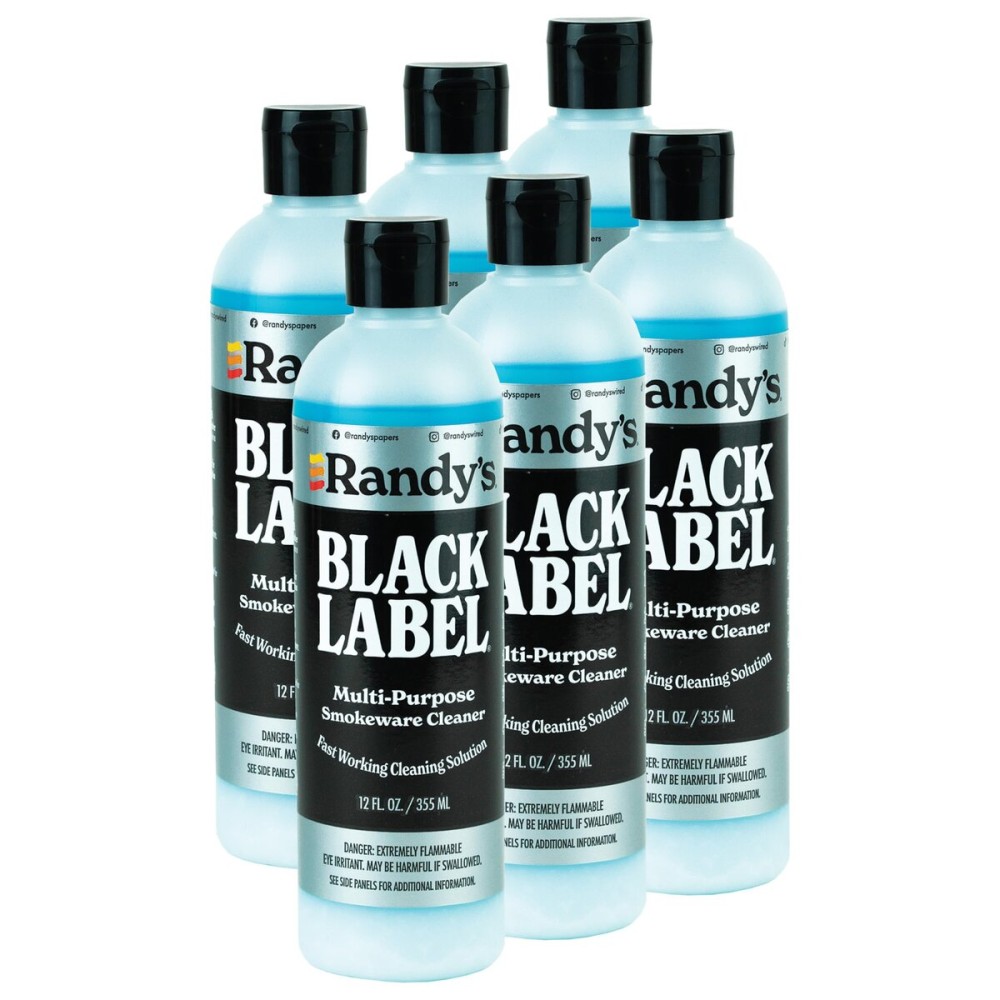 Randy\'s Black Label Cleaner - (12 fl oz) - Best Multipurpose Surface Cleaning Solution for Glass Tops, Metal and Ceramic Surfaces - Glass Top Cleaner for Streak-Free Finish - 6-Pack