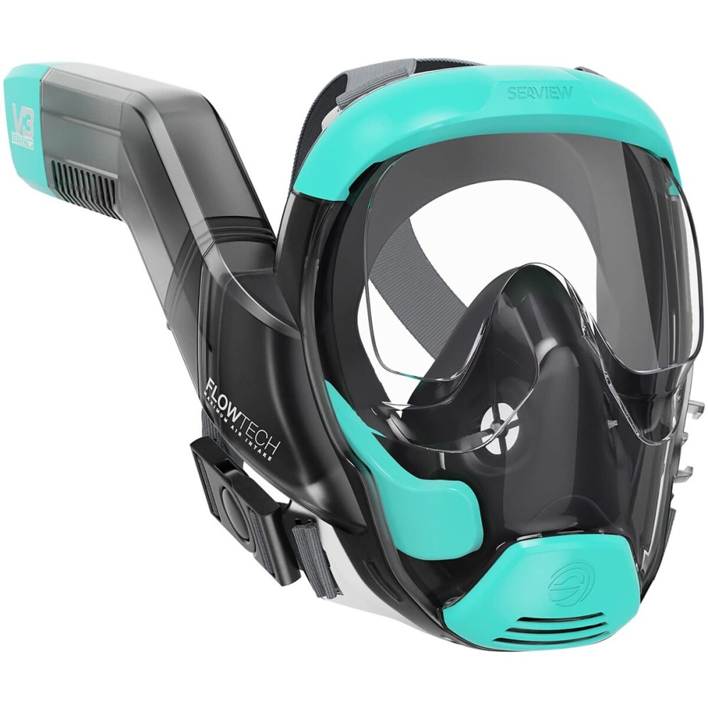 Seaview 180 V3 Full Face Snorkel Mask Adult- The V3 is The Perfect Snorkeling Gear for Adults- Snorkel Mask with 180 Panoramic Viewing and Up to 600% Easier Breathing- Patented Flowtech Air Intake