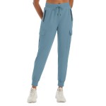 Rrosseyz Womens Cargo Pants with Pockets-Lightweight Quick Dry Water Resistant Hiking Pants for Travel Casual Athletic and Outdoor(Denim Blue,XXXL)